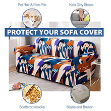 VanderHOME Copridivano Elasticizzato Antiscivolo Fodera per Divano Protettore Fodera per Divano con Corda Fissa Stampa Floreale Salotto Protettivo Antiscivolo Fiamma 2 posti