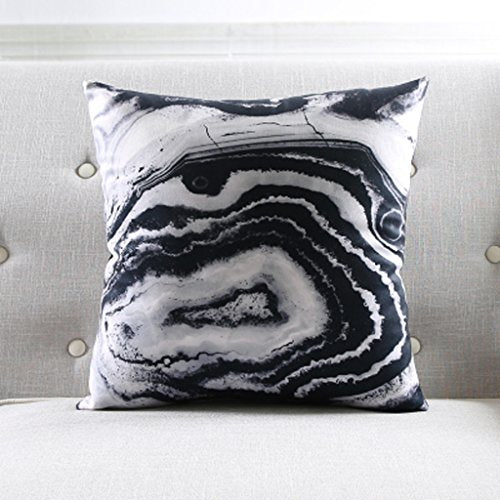 MEILING Bianco e Nero Geometrico Divano Cuscino Morbido camoscio Nordic Astratta Modello Decorativo tra Cuscini Decorativi (Colore : 53cm-with A Core)