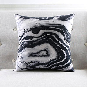 MEILING Bianco e Nero Geometrico Divano Cuscino Morbido camoscio Nordic Astratta Modello Decorativo tra Cuscini Decorativi (Colore : 53cm-with A Core)