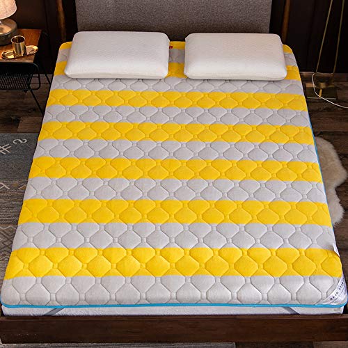 Yamyannie-Home Pieghevole Tatami Tappetino Comodi Molli Piano Materasso futon (Colore : Giallo, Dimensione : 150x190cm)