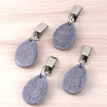 Qfkj Clip di 4 pezzi di pietra a goccia tovaglia Pesi in acciaio inox metallo Clip Fibbie fai da te Appeso Panno Festa Picnic Copertura Abbigliamento Accessori (Colore: Bianco)