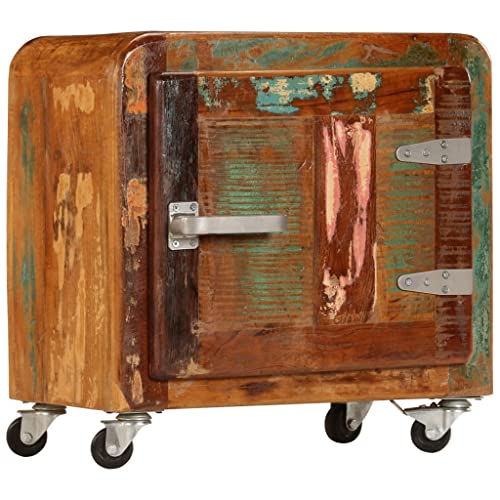 vidaXL Comodino Legno Massello di Recupero Vintage Tavolino Notte Armadietto