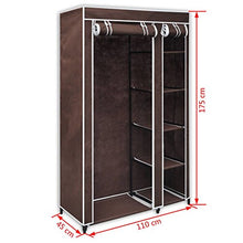Lingjiushopping Armadio pieghevole marrone Dimensioni: 110 x 45 x 175 cm, materiale: tessuto non tessuto, tubo di acciaio.