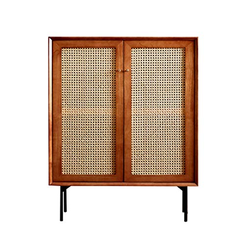 DYecHenG Credenza Rattan Governo di immagazzinaggio Credenza Buffet Gabinetto for Sala da Pranzo casa Cucina Soggiorno per Soggiorno Camera da Letto corridoio (Color : Brown, Size : 100x80x40cm)