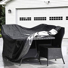 Copertura Impermeabile per Mobili da Giardino, Copertura Tavolo Esterno 420D in Tessuto Oxford Resistente, Copertura Rettangolare Antivento e Anti-Uv