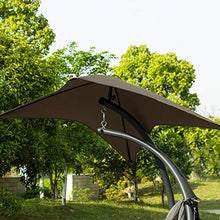 SoBuy Dondolo da Giardino e casa Lettino Prendisole in Metallo con Tettuccio a Foglia e Cuscino Incluso Max Portata 150 kg (OGS39-BR)