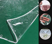 Telone Impermeabile Trasparente con Occhielli,Spessore 0,3mm Tela Cerata Plastica Trasparente in PVC,Tessuto Esterno per Tenda da Sole,Coperture Impermeabili per Serre Vegetale (1.2x4m/4x13ft)