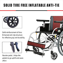 Sedia A Rotelle da Trasporto con Telaio in Acciaio Leggero, Forniture Mediche, Sedia Pieghevole Portatile, Grandi Ruote Posteriori da 20 Pollici, Sedile Largo 17 Pollici A