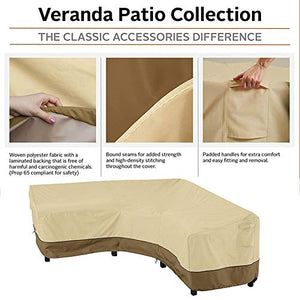 HUACHENG Fodera per mobili ad Angolo da Giardino Fodera per Divano Impermeabile a Forma di V per Esterni Fodera per Divano Fodere per mobili Custodia protettiva-254x85x78cm