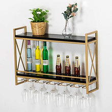 Scaffale per Vino in Stile Industriale in Ferro Stile Loft, Scaffale per Calice da Parete per Bar Ristorante A Parete(Size:80X20X55CM,Color:Un)