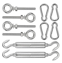 Hyber&Cara Hardware di Fissaggio per Tenda a Vela Parasole Rettangolare e Quadrato Montaggio su Pali, in Acciaio Inox 304, Elevata Resistenza M8 Contro Il Forte Vento