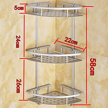 GYCS Rack triangolari a 3 Strati in Alluminio per Lo Spazio del Bagno, Rack per Cosmetici/ripiano angolare, Montaggio a Parete richiesto