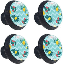 Zigzag Anguria Ananas Limone Blu Pomelli per Porta Set di 4 Pomelli per Mobili Manopole per Cassetti Cucina Armadio Vetro