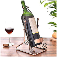 QWEA Portabottiglie da tavolo europeo in ferro battuto 1 bottiglie Portabottiglie da appoggio adatto per armadi da vino Home Restaurant Bar (senza bottiglia e tazza), 3L