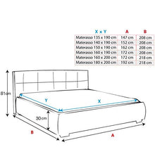 Muebles Bonitos Letto Matrimoniale Moderno Di Design Sofia Bianco Rivestito in Ecopelle Per Materasso da 160X190Cm Comrete Incluse