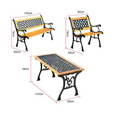 GaoF Panchina da Giardino per terrazza, panchina ricreativa con Schienale e braccioli con Motivo a Rete, sedili in Legno massello anticorrosivo e mobili da Giardino con Struttura in