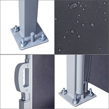 BOMT Doppia Riavvolgibile 180 x 600 cm Grigio Tenda Paravento Laterale, Antivento, Protezione Privacy, Protezione Solare, per Balcone,Terrazzo,Giardino,Tendalino per Patio