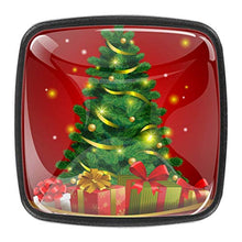 Christmas festive background with pine tree Pomelli per Porta Set di 4 Pomelli per Mobili Manopole per Cassetti Cucina Armadio Vetro