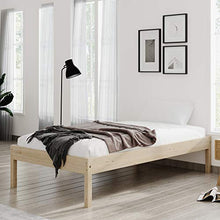 belupai Telaio in legno di abete rosso massiccio, con gambe di supporto, per camera da letto, colore naturale, 100 x 200 cm