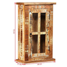 Tidyard Armadietto a Muro in Legno Massello di Recupero e Vetro 44 x 21 x 72 cm