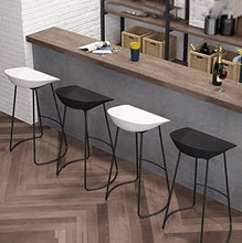 DFREW Sgabelli Nordic Ferro Battuto Fashion Bar Sgabello Sedia Della Cucina Della Casa Di Svago Caffè Reception Sgabello Alto (Altezza Seduta: 75Cm),Nero