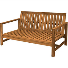 Teako Design Divano da esterno Udine a 3 posti, in legno massiccio non trattato, larghezza 180 cm, resistente alle intemperie, divano da giardino