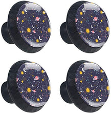 Zodiac Colorful Planet Moon Star Night Pomelli per Porta Set di 4 Pomelli per Mobili Manopole per Cassetti Cucina Armadio Vetro