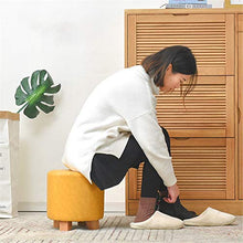 Sgabello Resistente per Soggiorno Arredamento for la casa Sgabelli in legno con rivestimento in pelle Pu Sgabelli bassi in legno Sgabello rotondo Sgabello for bambini Sgabelli da gioco for bambini