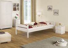 Erst-Holz Solido Bianco Letto Anche per Bambini 100x200 in Pino massello con doghe rigide 60.32-10W