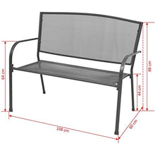 SHENGFENG - Panca da giardino, in acciaio, colore: grigio, 108 x 60 x 88 cm