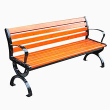 Panchine da giardino all'aperto, panchine da giardino per il tempo libero con braccioli e schienali, sedie da giardino in metallo in legno massello per cortili esterni, adatte per piazze e terrazze