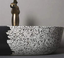 FLYFO Arte Bacino Ceramica Lavello da Appoggio Lavandino Bagno Lavabo Affonda Casa Lavandino a Prova di Spruzzi Bagno All'aperto Balcone Piscina 50x35x15 Cm