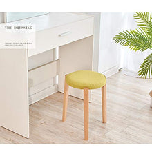 EXCLVEA Sedile per Trucco per Camera da Letto Country Style Vanity feci con Legno Gamba, Tondo Imbottito Dressing Trucco Sgabello, (Colore, Dimensione : 35x45cm)