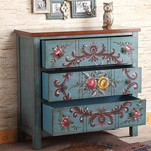 ZzheHou Cassettiera Cassettiera Soggiorno Bagagli Retro Cassette Chest of Solid Armadi in Legno Cassetti Robusto Durevole Semplice E Grazioso (Color : Blue, Size : 91.5x35.5x87.5cm)