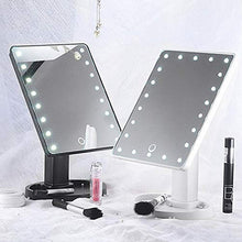 UYZ Specchio da toeletta per la Pulizia dello Specchio Portatile Princess a LED con Luce Touch Screen Lampada da Tavolo Specchio da toeletta Quadrato