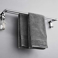 WWWANG - Portasciugamani da Bagno in Acciaio Inox a Doppio Polo, per Bagno o Cucina, Montaggio a Parete, Porta Asciugamani Cromato, 52 cm