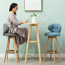 GYPPG Sgabelli Bar Alti, Sedia Moderna Imbottita in Tessuto Effetto Consumato con Schienale Basso e Gambe in Legno per Sala Pranzo, Cucina, bancone Bar - Sedile Marrone