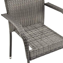 Tidyard Sedie da Esterno Impilabili 2 pz Grigie in Polyrattan,Adatto a Giardino,Terrazzo, Cortile