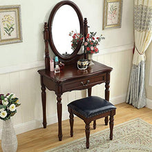 Vanity Toeletta da Trucco con Sgabello Imbottito,Specchiera Tavolo Cosmetici con Specchio Ovale E Cassetti,Camera da Letto Tavolo da Trucco Scrivania per Ragazze Donne-A 80x45x136cm(31x18x54inch)