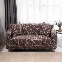 Copridivano Elasticizzato Stampa Copripoltrona Fodere Copridivani Elastico 3 Posti Sofa Mobili Protettore Copertura Divano Antiscivolo Motivo geometrico marrone Copridivano Elasticizzato