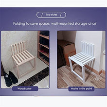 Vogvigo Sedia in legno invisibile pieghevole con pareti massicce Sgabello per cambio scarpe in legno massello Portante max 150 kg Adatto per camera da letto Ingresso bagno Balcone Sgabello per anziani