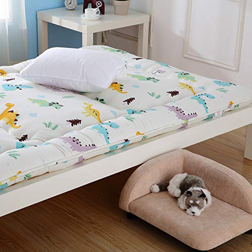 Nileco Tradizionale Giapponese Materasso Quilting Futon, Addensare Materasso Tatami Stuoie Pieghevole Tappetino Quattro Stagioni Disponibili Coprimaterasso-Bianca 150x190cm(59x74inch)