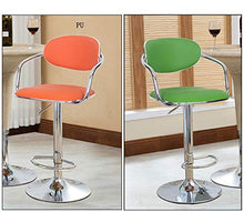 LLT Pratico sgabello Sgabelli di lusso a 360 ° girevole Cucina Colazione Bar Stool Bar contatore Sedia da ufficio Altezza regolabile Pu sede Carico massimo 120 Kg (Safety corrimano),arancia,43~60 c