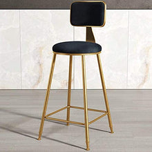 LTPY Iron Art Gambe in Metallo Flanella Stile Cuscino Sgabello da Bar Bancone Cucina Colazione Sgabello Alto A + (Colore: Nero, Dimensioni: Altezza 65CM)