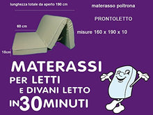 RESINGOMM Materasso Matrimoniale per Divano Letto Prontoletto 160x190x10 in Alta Densità 30kg al m3 Tessuto Resistente Cotone 9 Fettucce per Ancoraggio Rigido Altamente Indeformabile.