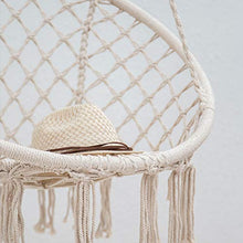 DNNAL Altalena per Sedia Amaca, Sedia sospesa con Amaca in Corda di Cotone Sedia sospesa Rotonda squisita da Sogno per Interni, Esterni, Patio, Ponte, Giardino