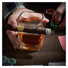 WHZG 4pcs Bicchiere di whisky con portasigare per vino Brandy Brandy per amanti della sigaretta sigaro Vecchio modo di sigaro ultra chiaro