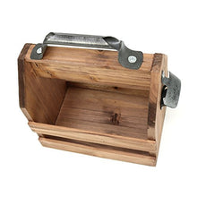 COM-FOUR® Portaborraccia in legno con apribottiglie in metallo e manico in metallo, 6 posti, portabottiglie per 6 bottiglie da 0,33 l (Senza iscrizione)