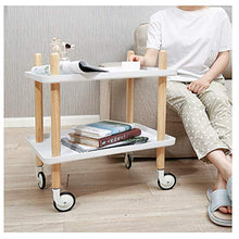 WY&WY Multi-Function Cucina Trolley Carrello Spesa Bar in Bagno Bagagli Trolley di Rolling Trolley Carrello 2-Tier Bagagli Carrello Mensole Utility in Metallo con Ruote,Bianca