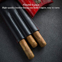 HJGHY Cigar Humidor Fondina Idratante per Sigari da Tre Confezioni Portatile Il Villaggio Interno in Pelle di Alta qualità può Essere Portato Scatola di Sigari,Nero